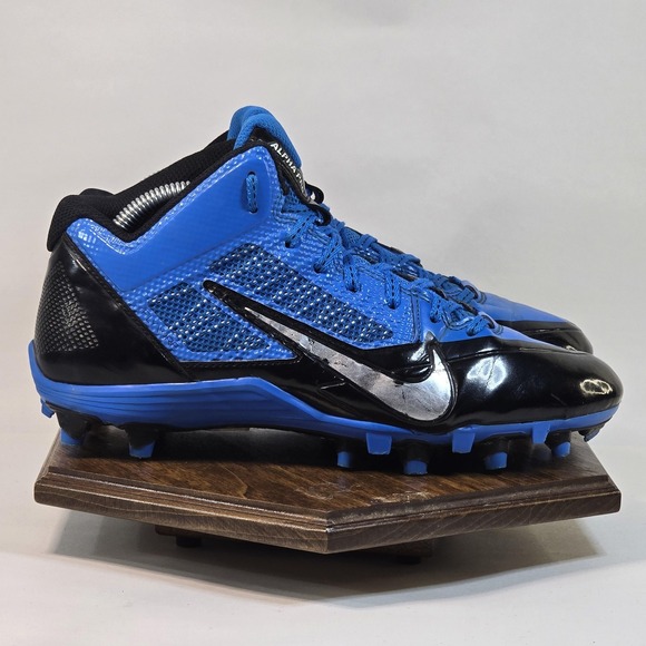 Nike Alpha Pro 3/4 TD Football Cleat Shoes Mens 8 Blue Black Silver 579636-004 - Picture 1 of 10